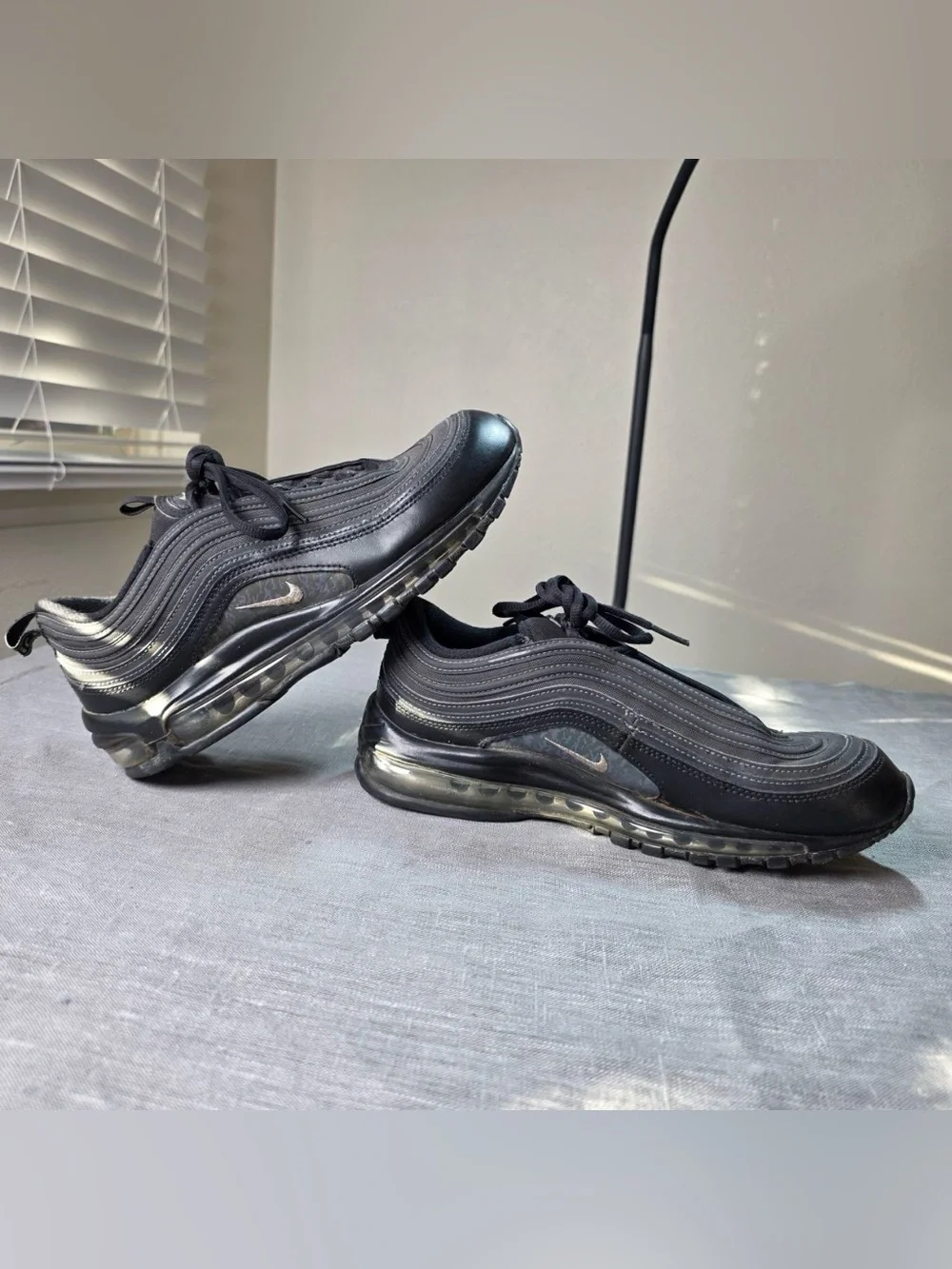 Nike Air Max 97 Black Metallic Silver Camo Swoosh DH0558-001 Men's Size 10.5